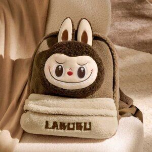 Labubu Berber Fleece Backpack BROWN